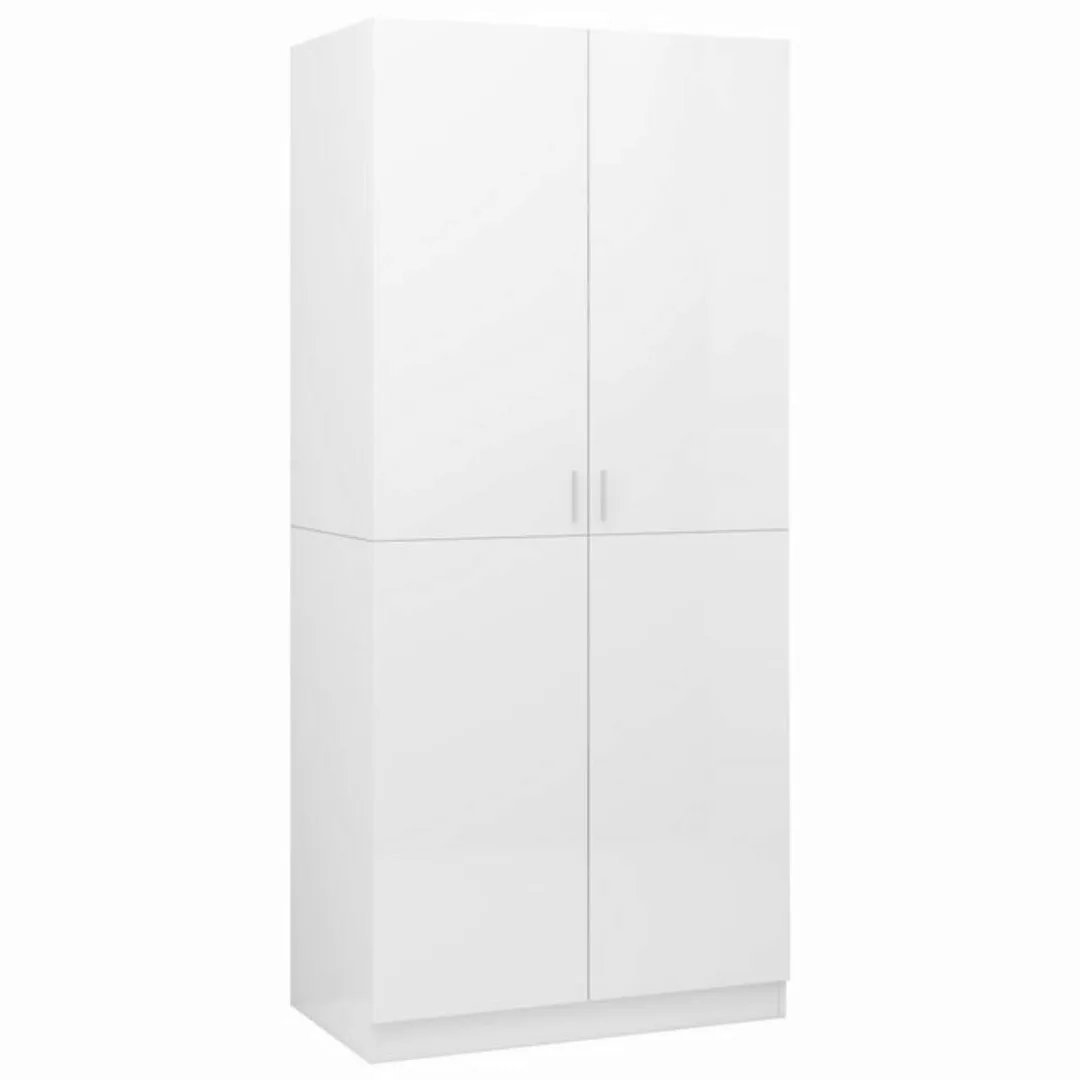 furnicato Kleiderschrank Hochglanz-Weiß 90x52x200 cm Holzwerkstoff günstig online kaufen
