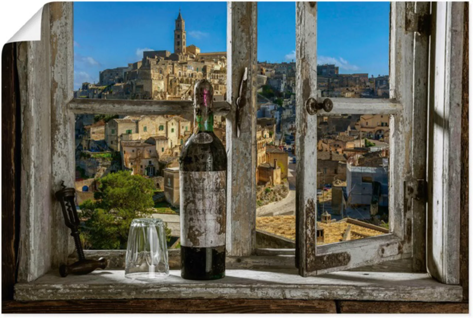 Artland Wandbild "Blick aus dem Fenster Matera, Italien", Fenster & Türen, günstig online kaufen