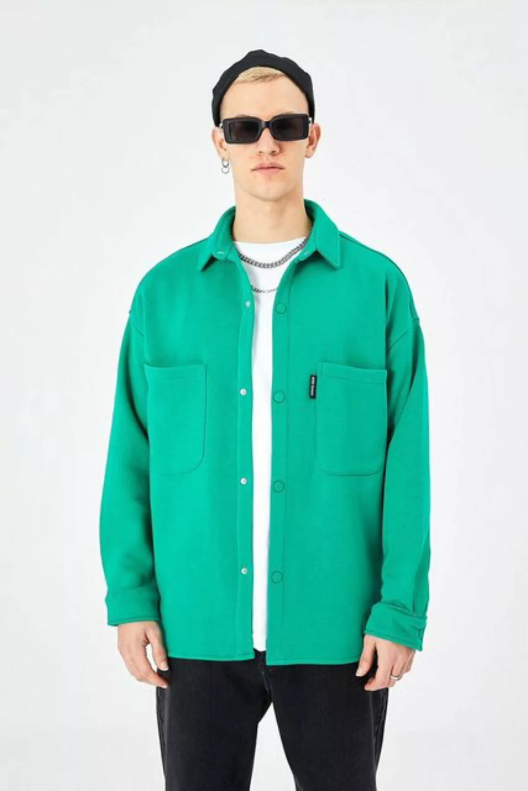 COFI Casuals Hemdjacke aus Baumwolle in Oversize Fit Übergangsjacke günstig online kaufen