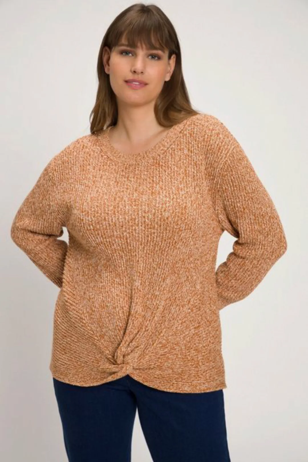 Ulla Popken Strickpullover Pullover Patentstrick Stehkragen Langarm günstig online kaufen