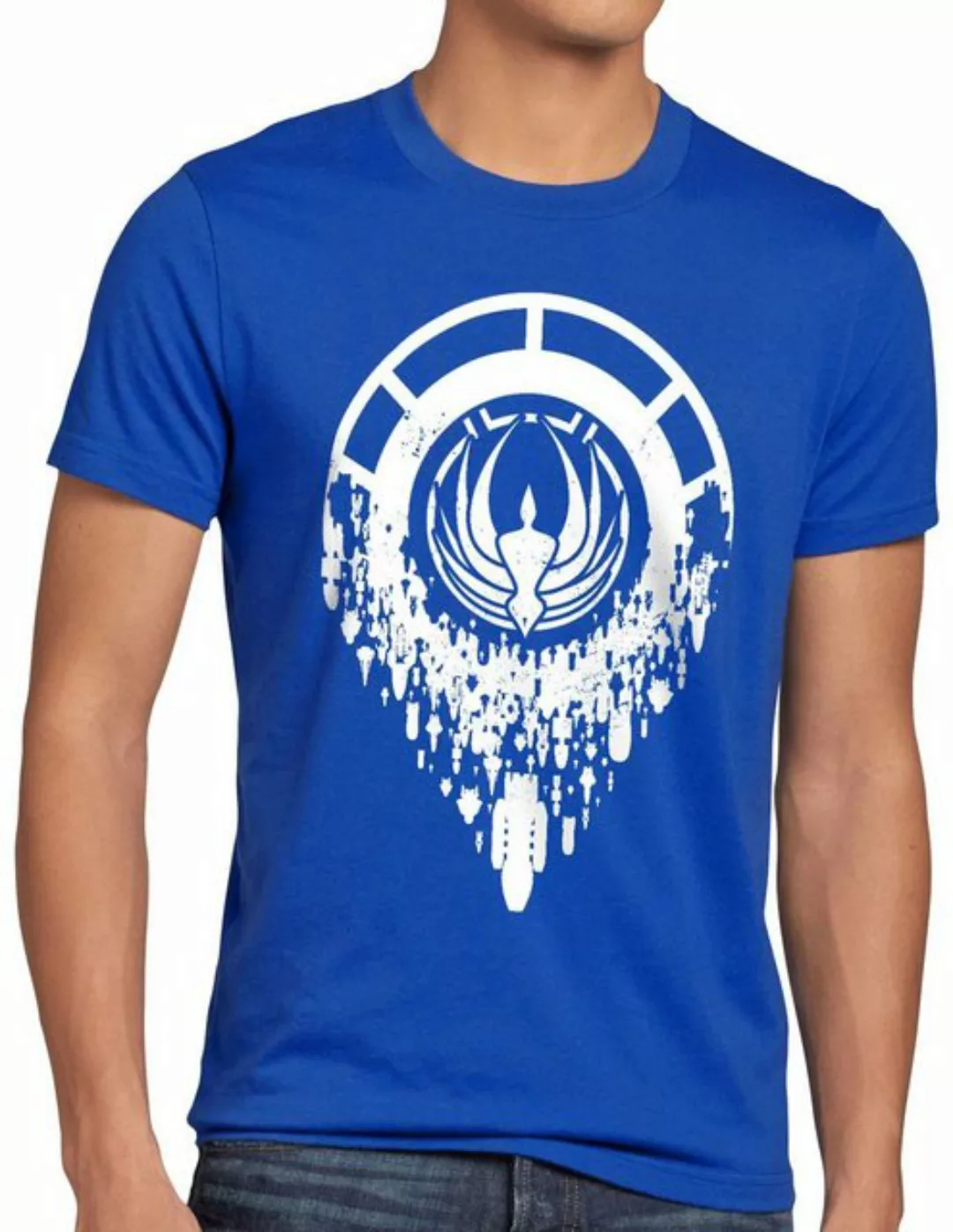 style3 T-Shirt Herren T-Shirt Battlestar Übermacht galactica raumschiff günstig online kaufen