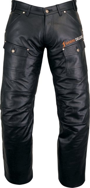 Fuente Leather Wears Lederhose Herren Lederhose, Schwarz, Lange Motorradhos günstig online kaufen