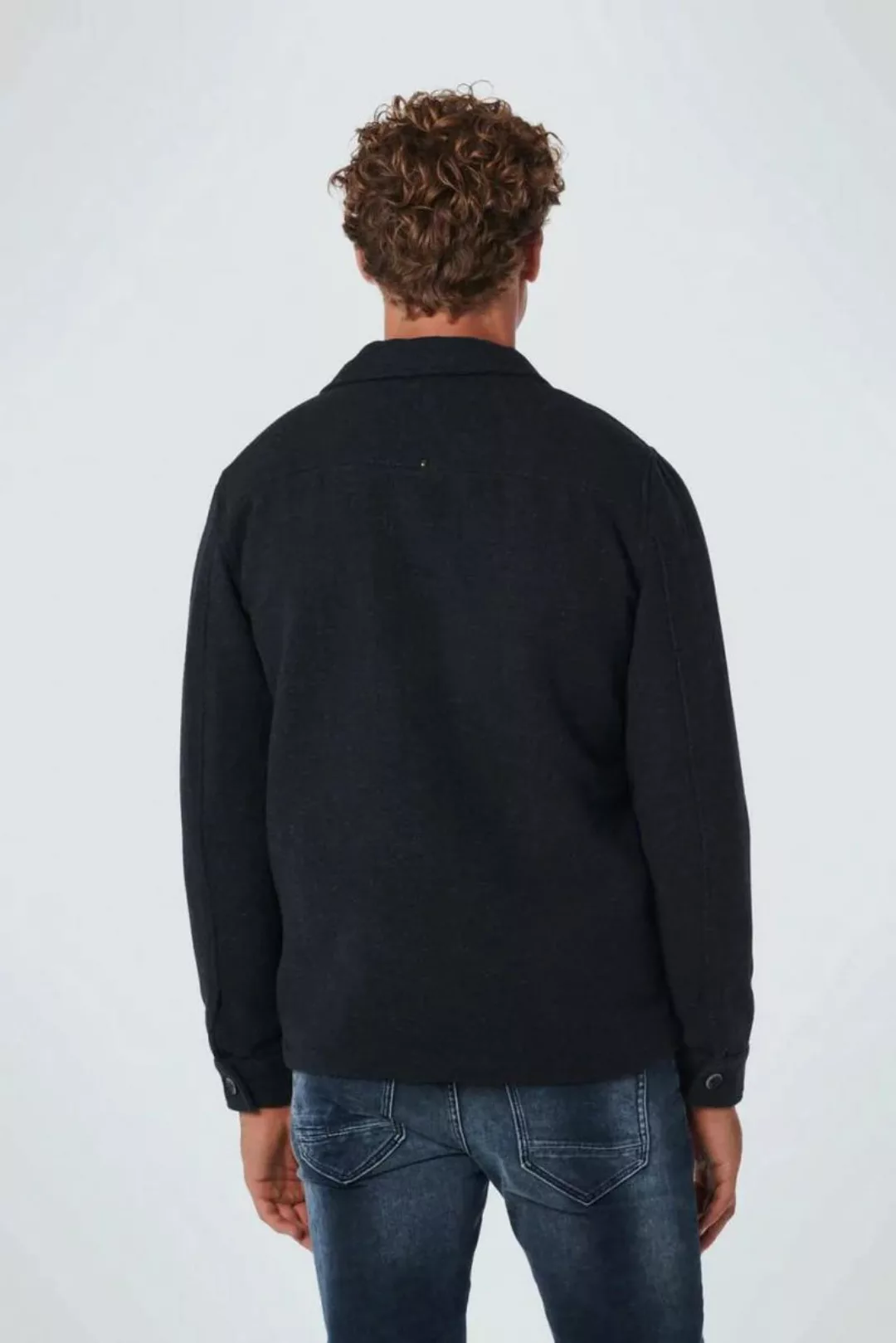 No Excess Overshirt Wolle Mix Navy - Größe L günstig online kaufen