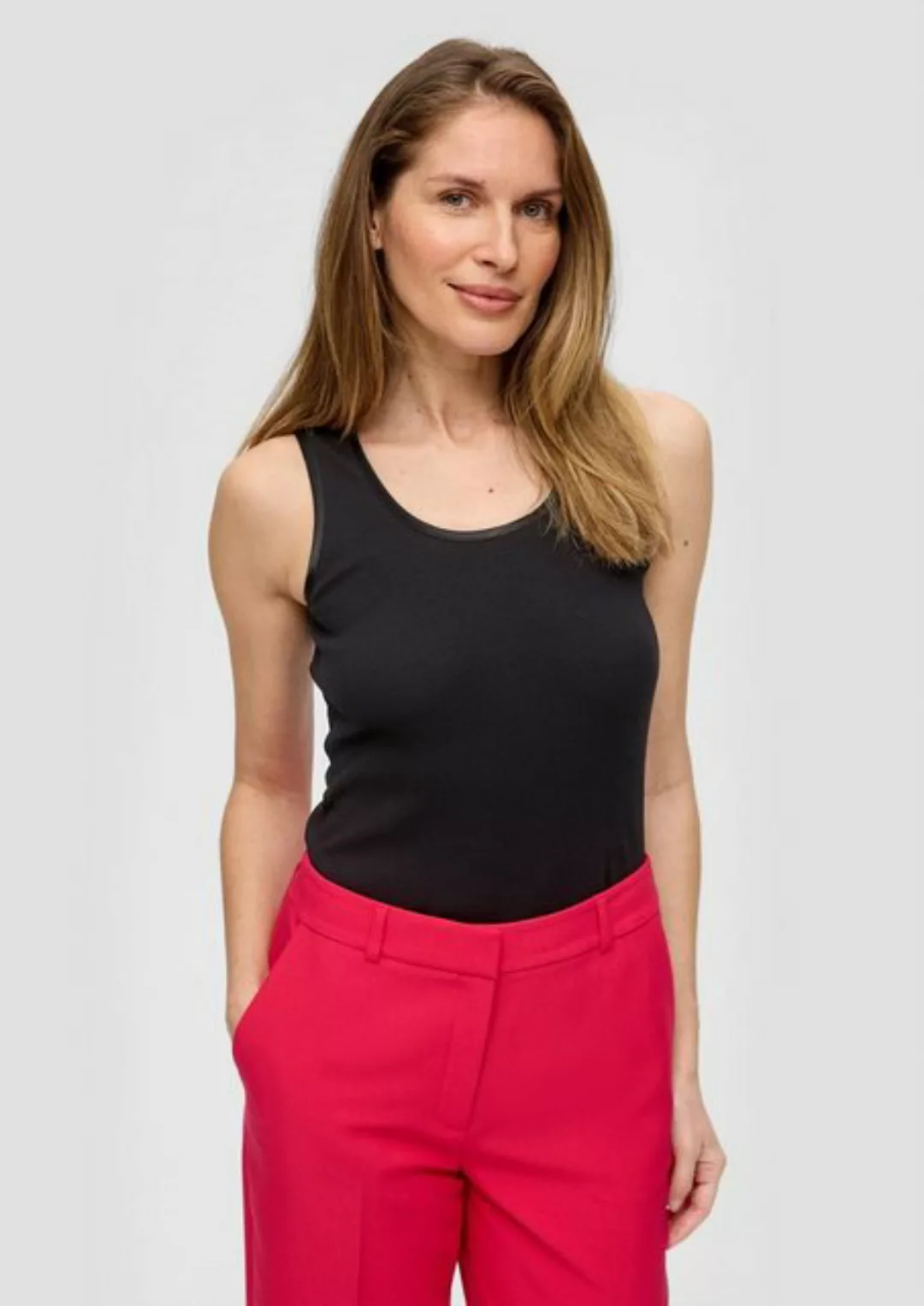 s.Oliver BLACK LABEL Shirttop Tanktop mit Satin-Detail günstig online kaufen