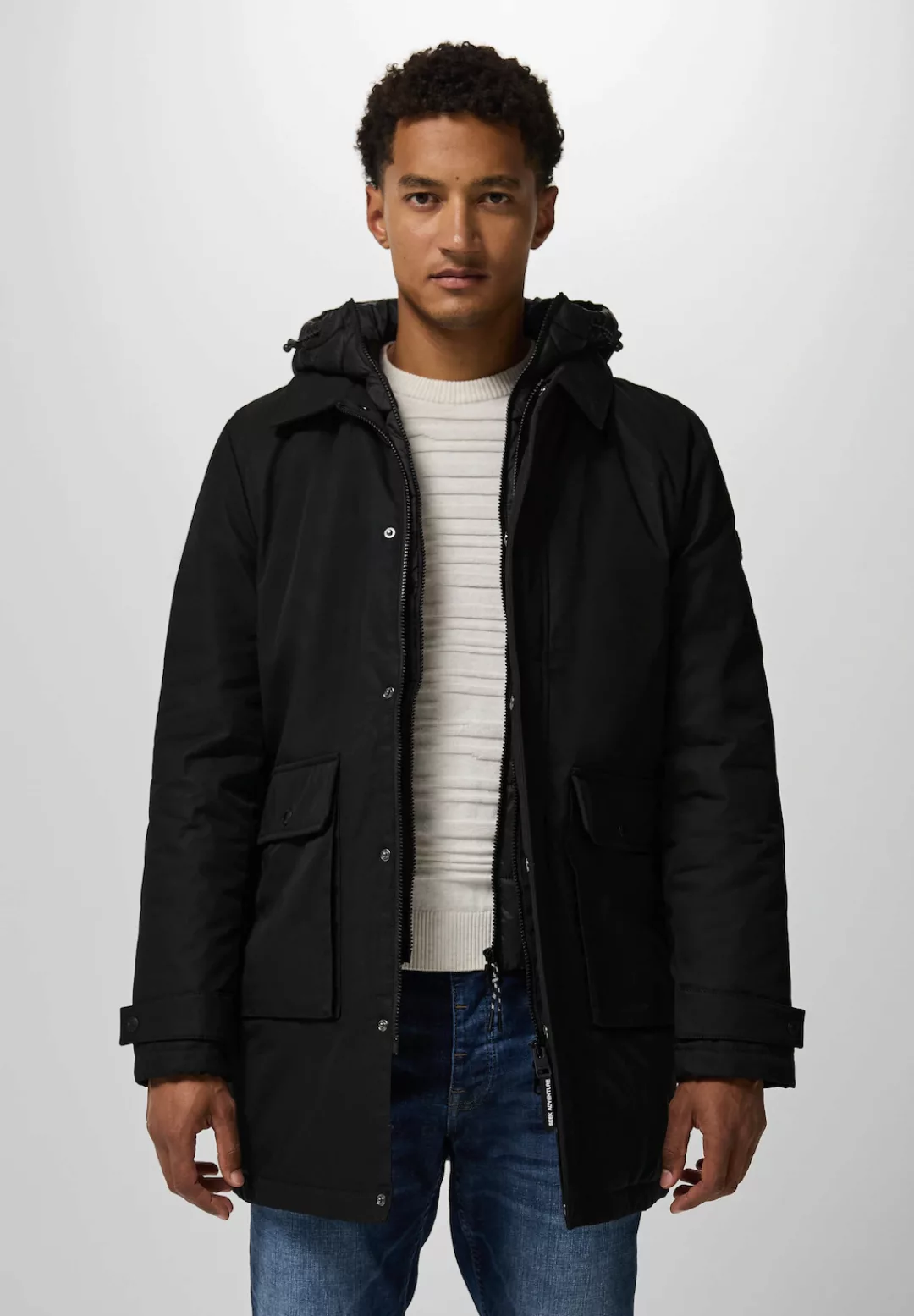 STREET ONE MEN Outdoorjacke, mit Kapuze, aus softem Materialmix günstig online kaufen