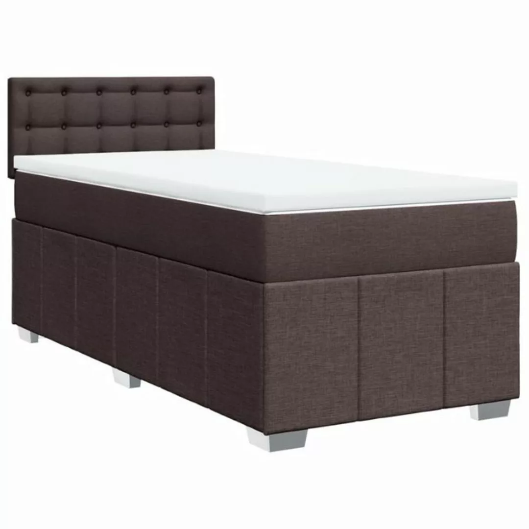 vidaXL Bett Boxspringbett mit Matratze Dunkelbraun 80x200 cm Stoff günstig online kaufen