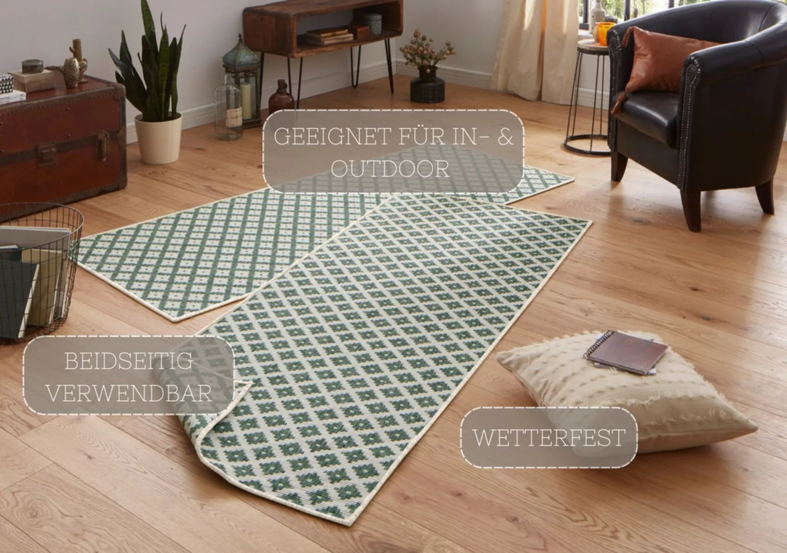 NORTHRUGS Teppich »Nizza Wendeteppich«, rechteckig, 5 mm Höhe, In-& Outdoor günstig online kaufen