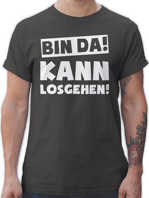 Shirtracer T-Shirt Bin da kann losgehen Sprüche Statement mit Spruch günstig online kaufen