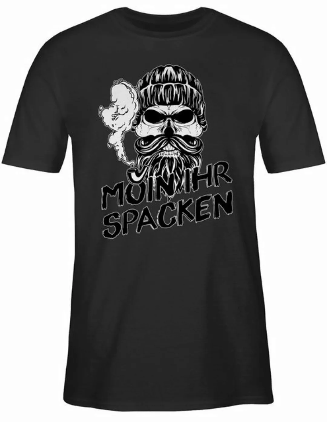 Shirtracer T-Shirt Moin ihr Spacken Totenkopf Norddeutsch Geschenke Sprüche günstig online kaufen