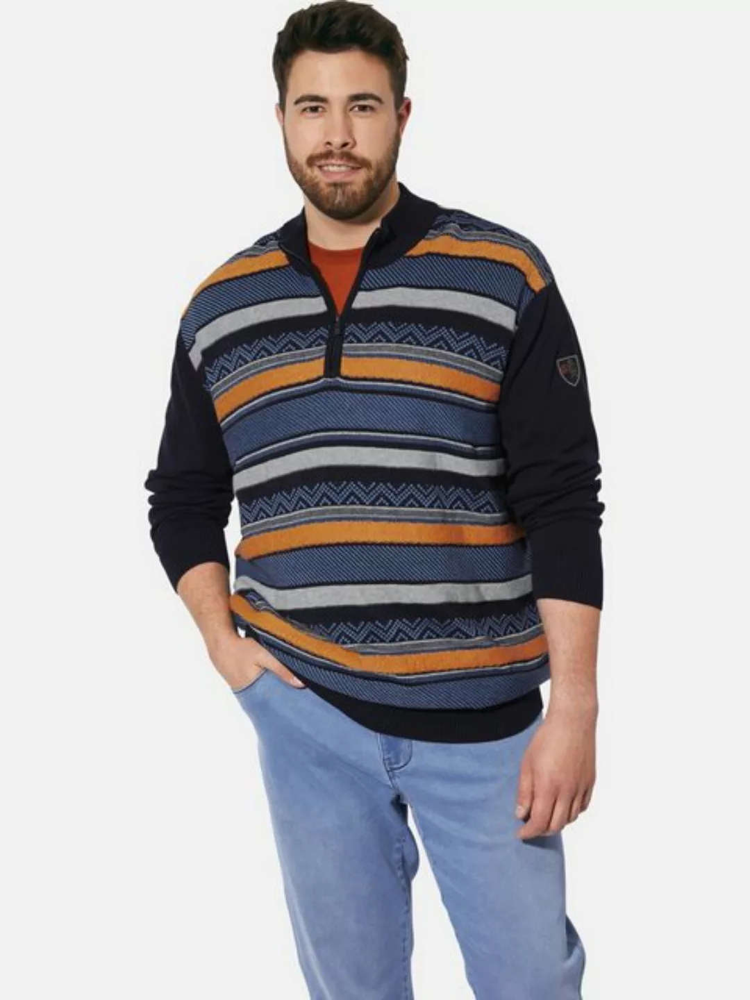 Charles Colby Strickpullover EARL LEANDOW mit elastischem Saumbund günstig online kaufen