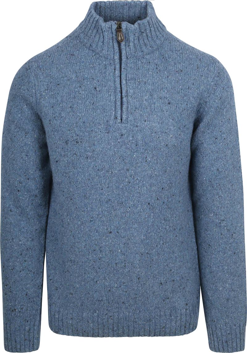 Suitable Half Zip Pullover Tweed Wool Blend Blau - Größe M günstig online kaufen