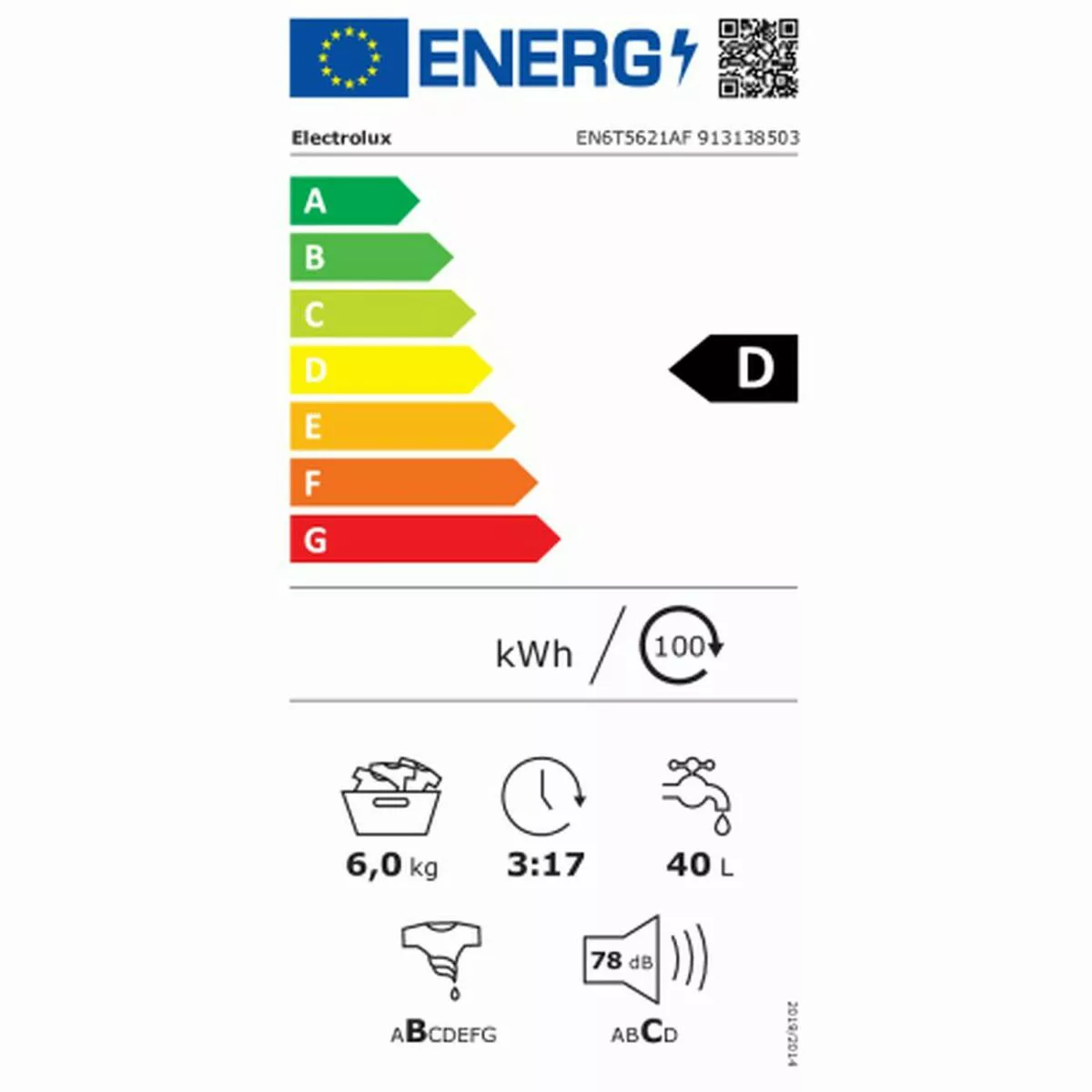 Waschmaschine Electrolux En6t5621af 6 Kg 1200 Rpm günstig online kaufen