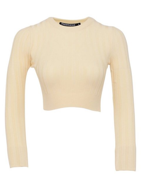 Freshlions Crop-Top Top 'KIM' Creme ML Drapiert/gerafft günstig online kaufen