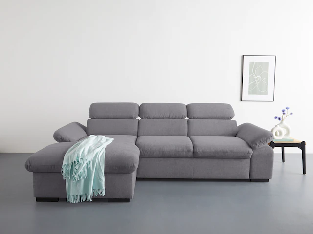 COTTA Ecksofa »Lola L-Form mit Kopfteilfunktion & Hocker«, (Set, mit Hocker günstig online kaufen