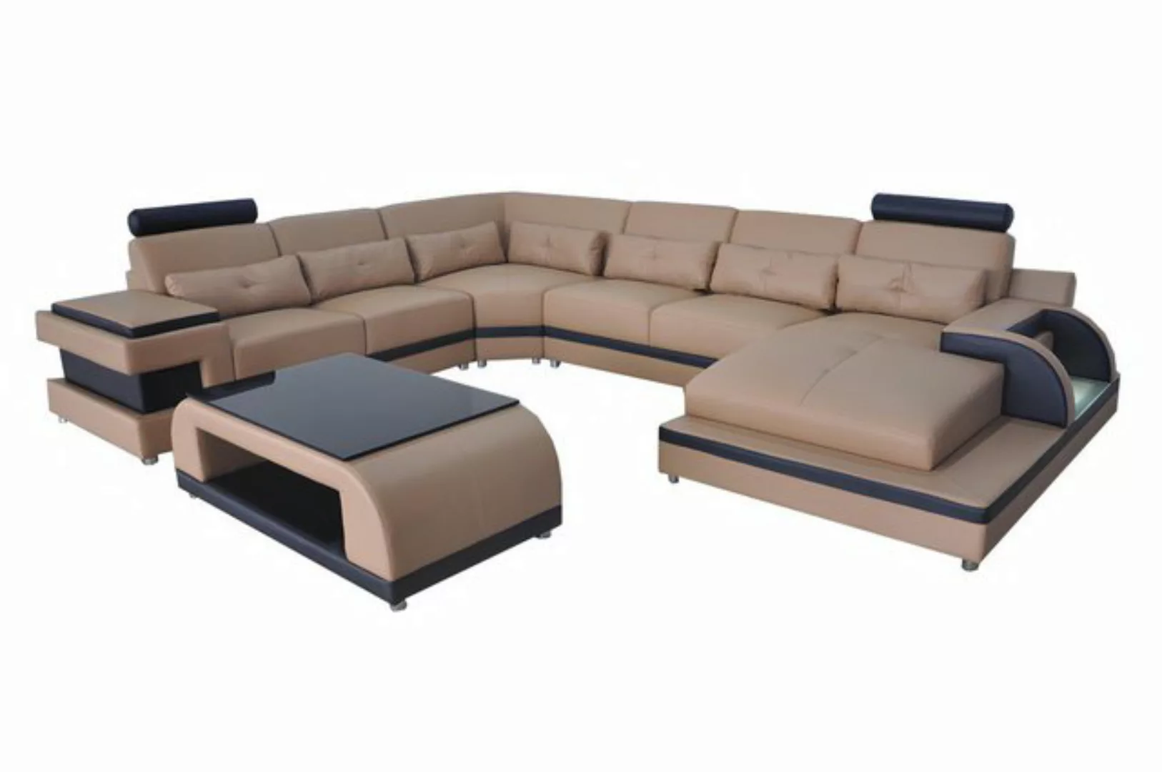 JVmoebel Sofa Luxus Polster Sitz Leder Eck Couch mit USB Sofa Wohn Möbel La günstig online kaufen