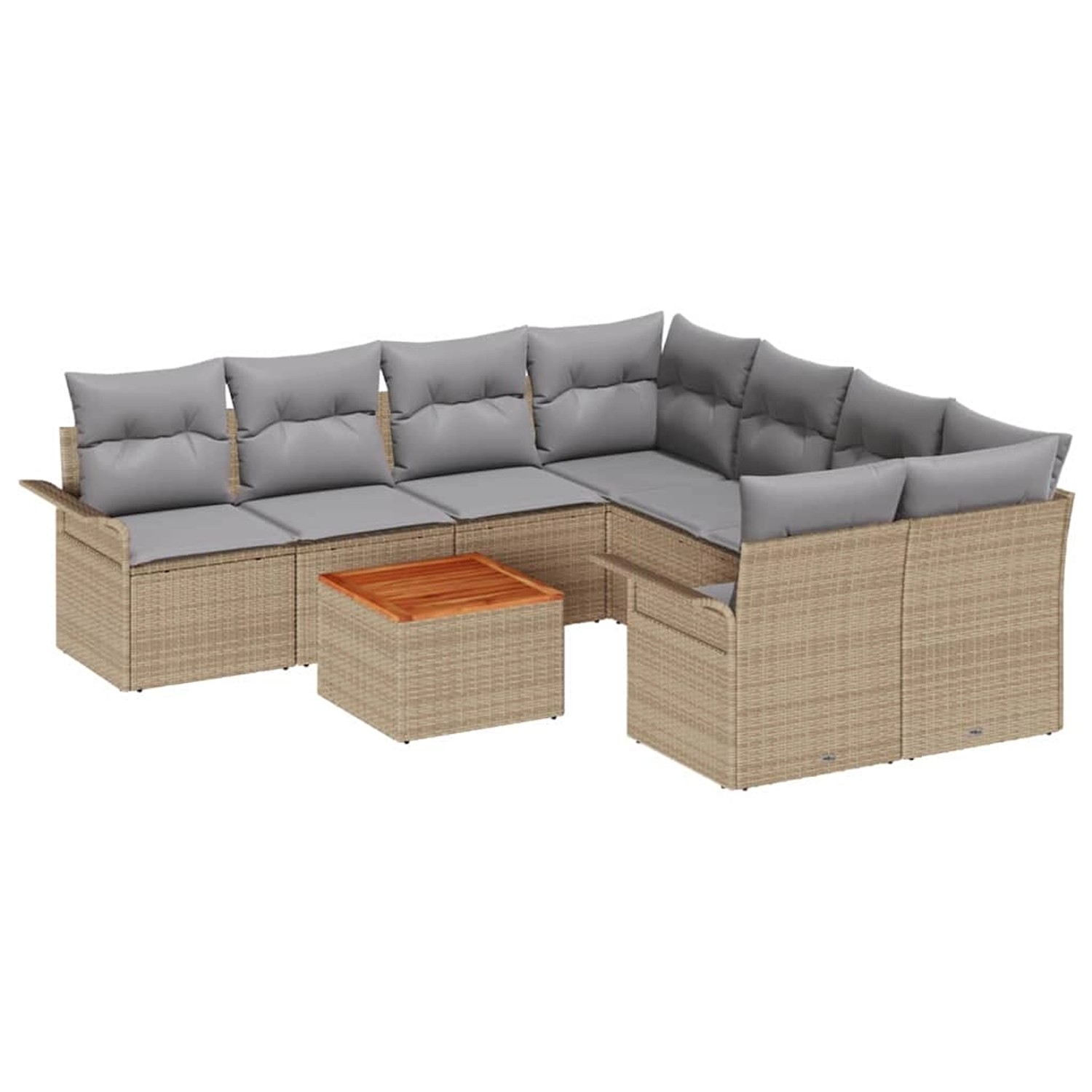 vidaXL Garten-Sofa-Set 9-Tlg Beige Poly Rattan 3347308 günstig online kaufen