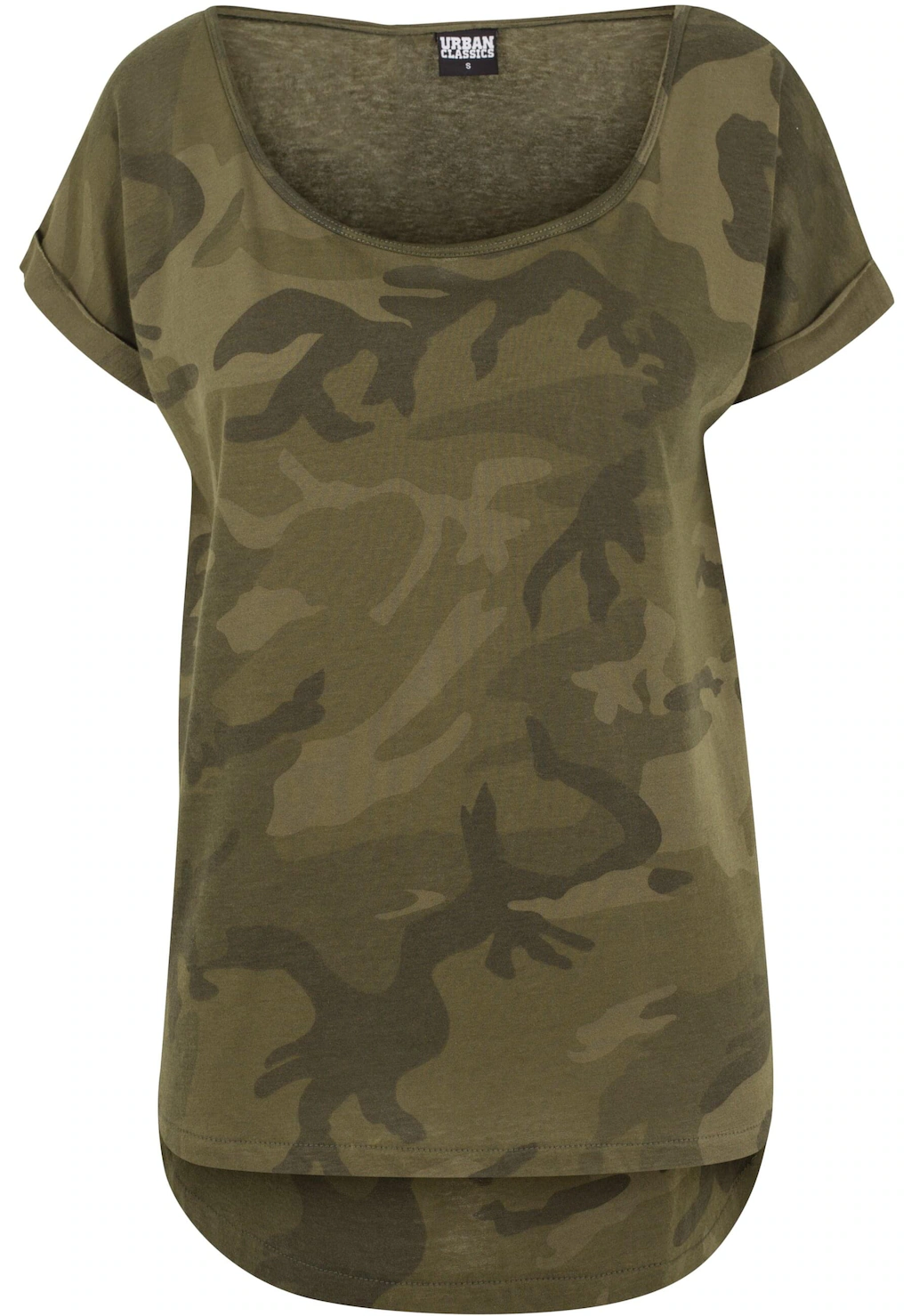 URBAN CLASSICS T-Shirt "Urban Classics Damen Ladies Camo Back Shaped Tee" günstig online kaufen