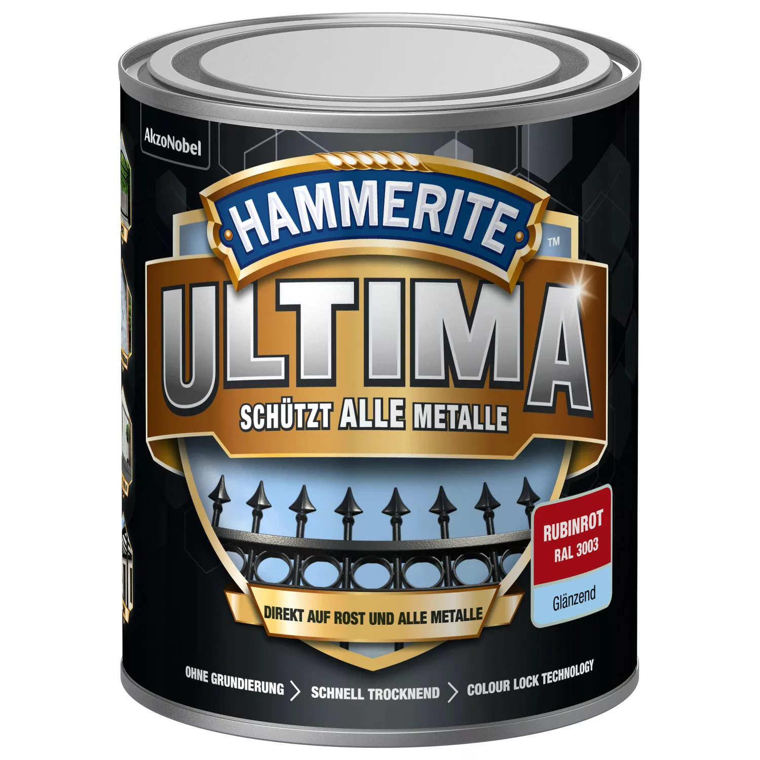 Hammerite Ultima Premium Metall-Schutzlack glänzend Rubinrot 750 ml günstig online kaufen