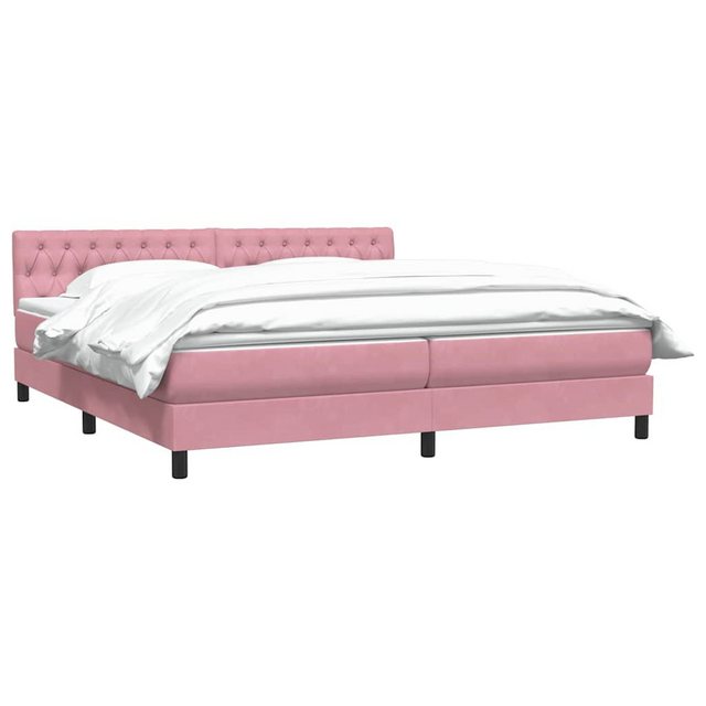 vidaXL Bett Boxspringbett mit Matratze Rosa 180x220 cm Samt günstig online kaufen