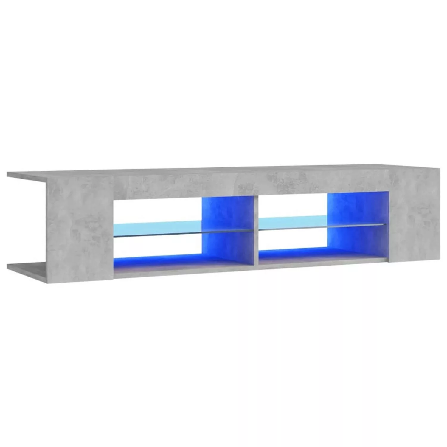 vidaXL TV-Schrank TV-Schrank mit LED-Leuchten Betongrau 135x39x30 cm Lowboa günstig online kaufen