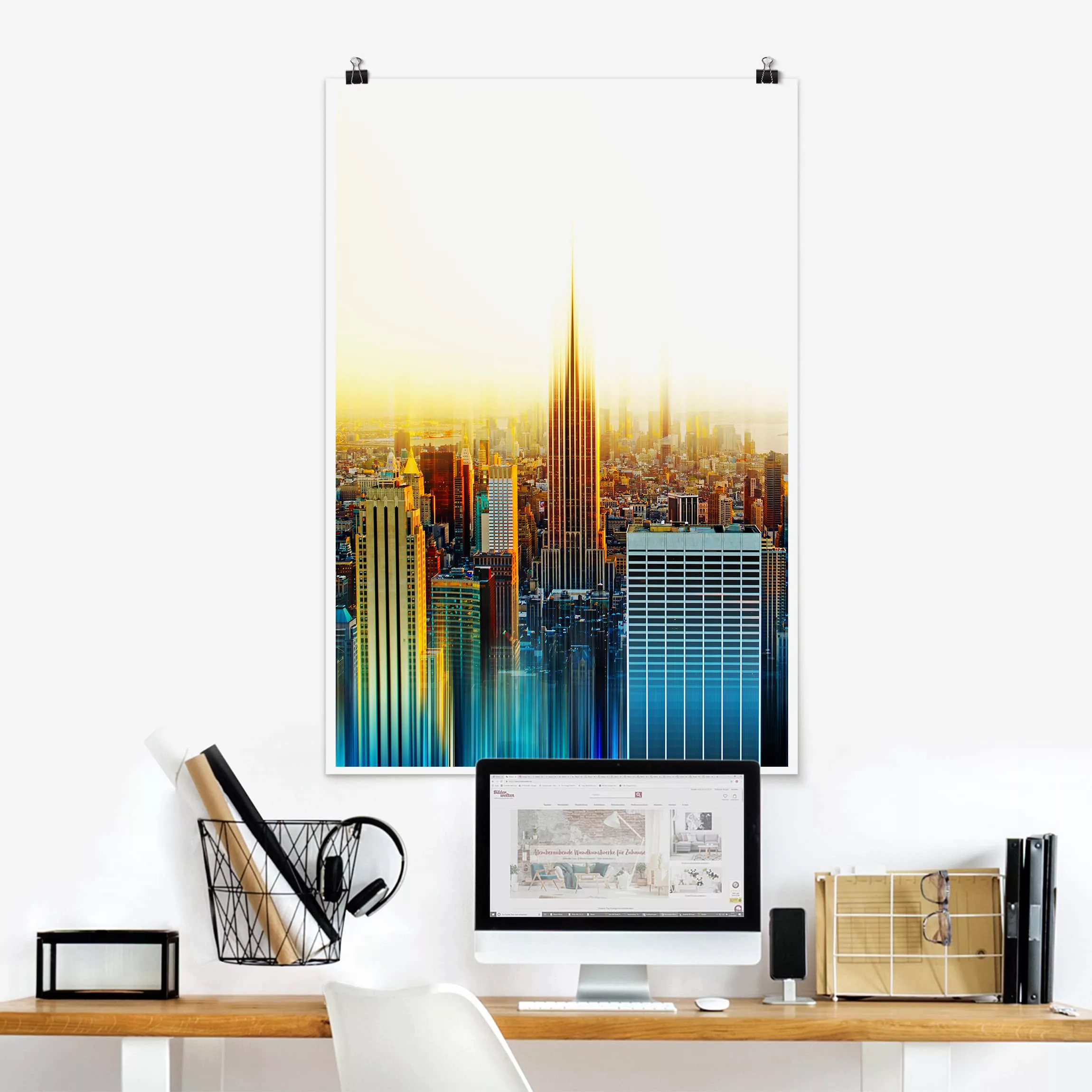 Poster Architektur & Skyline - Hochformat Manhattan Abstrakt günstig online kaufen