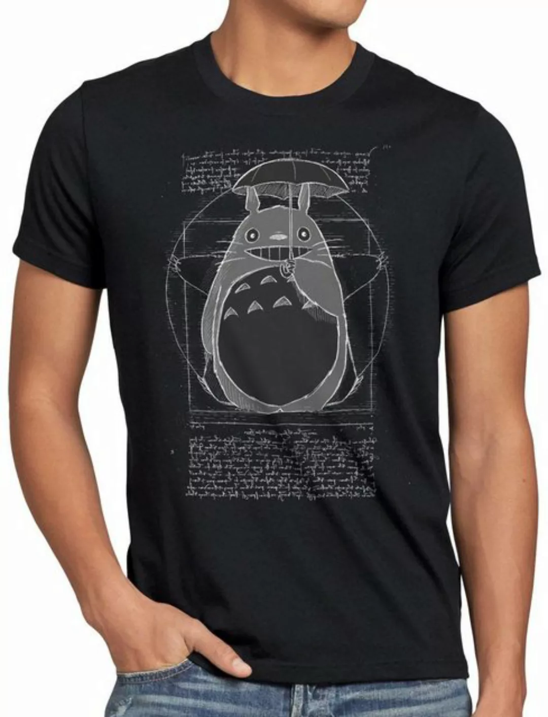 style3 Print-Shirt Herren T-Shirt Vitruvianischer Totoro neko mein nachbar günstig online kaufen
