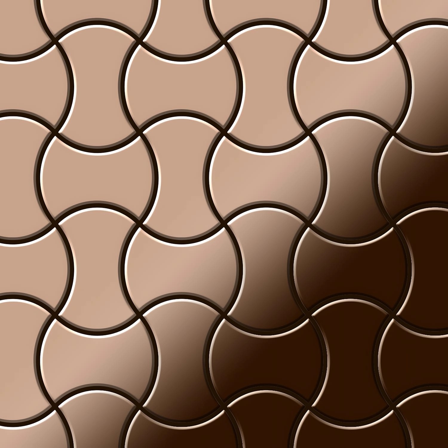 ALLOY Mosaik Fliese Massiv Metall Titan Hochglänzend Kupfer 1,6mm Stark Inf günstig online kaufen