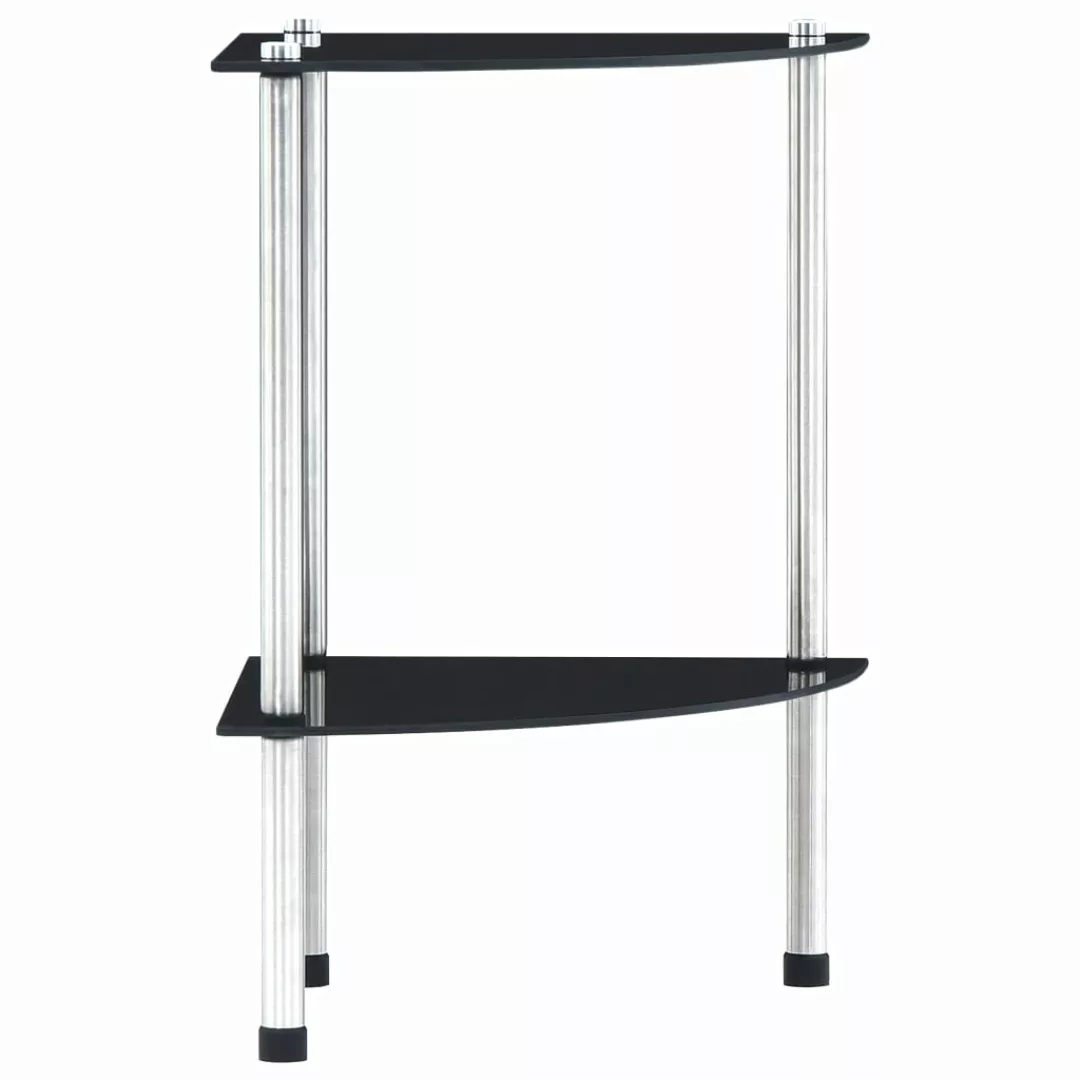 Regal Mit 2 Ablagen Schwarz 30x30x47 Cm Hartglas günstig online kaufen