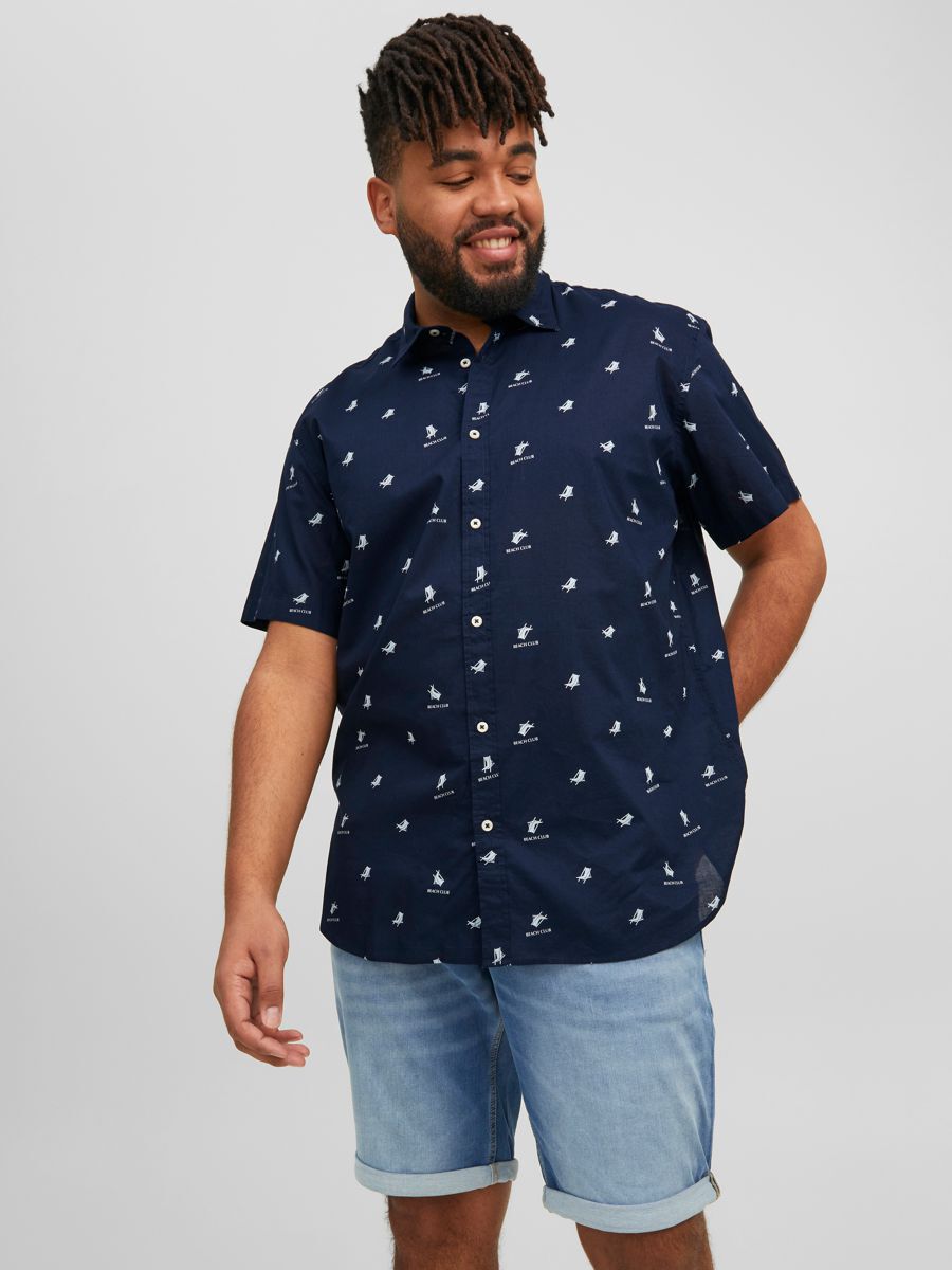 ALL-OVER-PRINT PLUS SIZE KURZARMHEMD günstig online kaufen