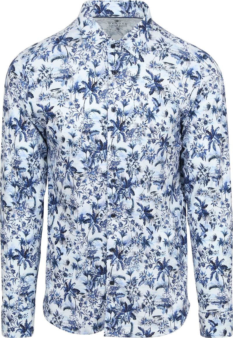 DESOTO Hemd Druck Blumen Blau - Größe L günstig online kaufen