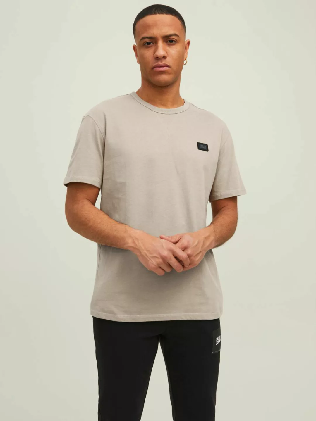 Jack & Jones Herren Rundhals T-Shirt JCOCLASSIC WAFFLE BADGE - Relaxed Fit günstig online kaufen