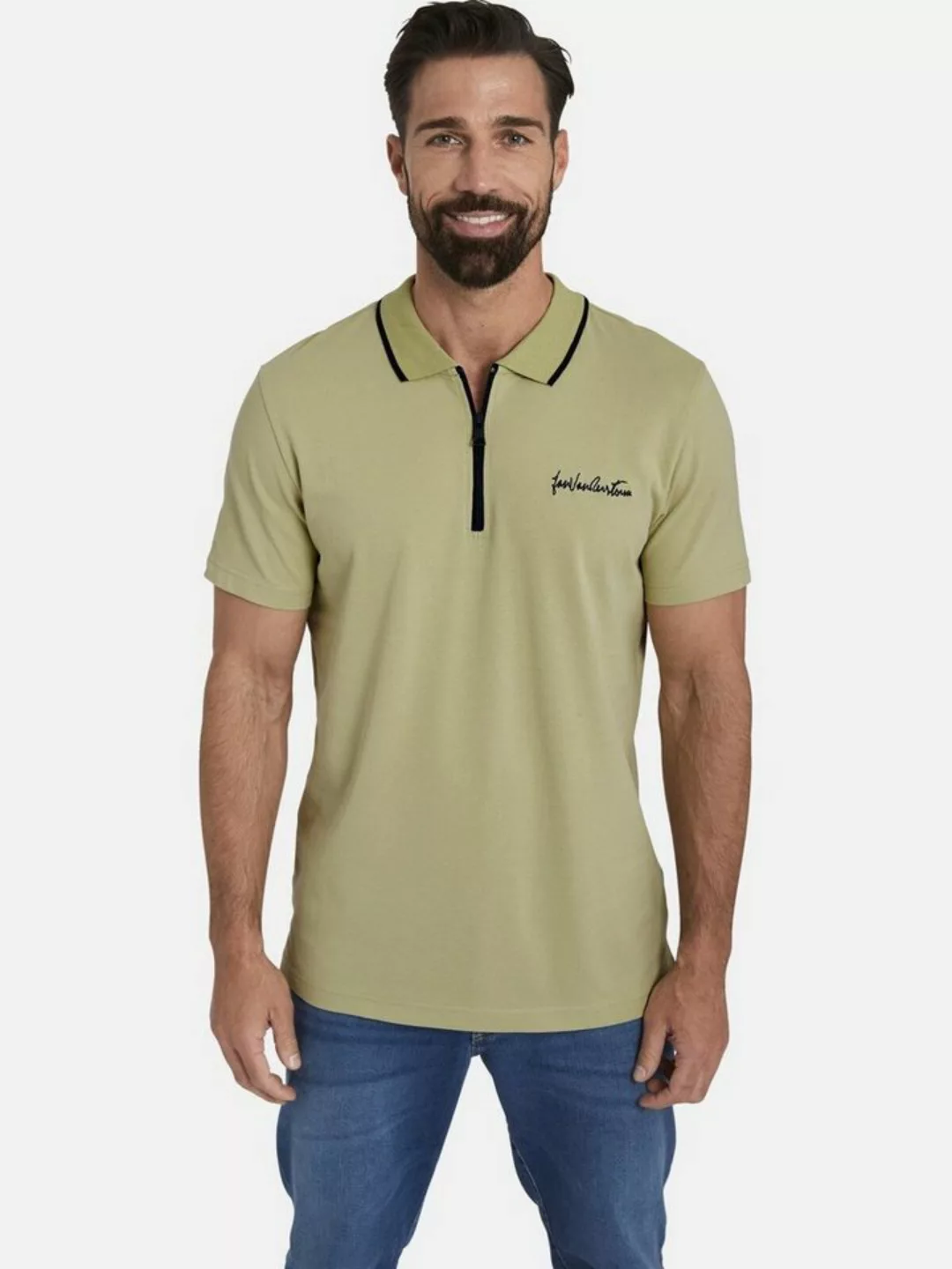 Jan Vanderstorm Poloshirt JOHAR atmungsaktives Baumwollpikee günstig online kaufen