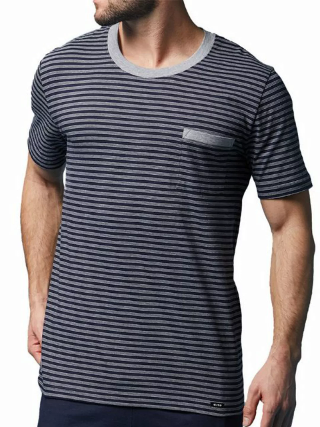 CiTO T-Shirt Herren Pyjama Oberteil kurz pure cotton (Stück, 1-tlg) - günstig online kaufen