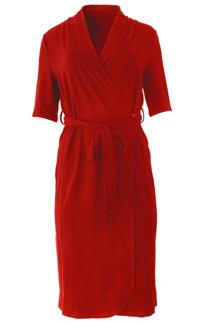 Passioni Sommerkleid Rotes Wickelkleid mit Taillenschleife und kurzen Ärmel günstig online kaufen