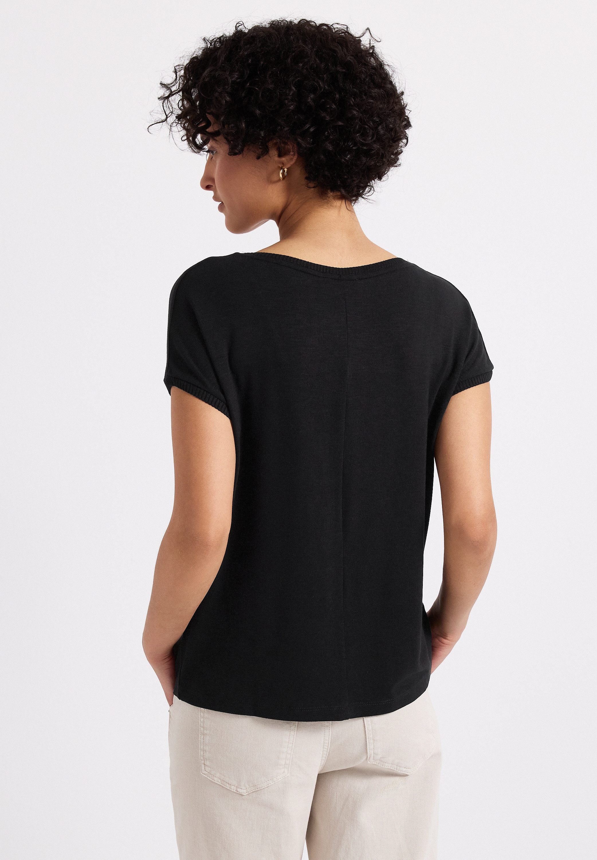 STREET ONE T-Shirt, mit Materialmix günstig online kaufen
