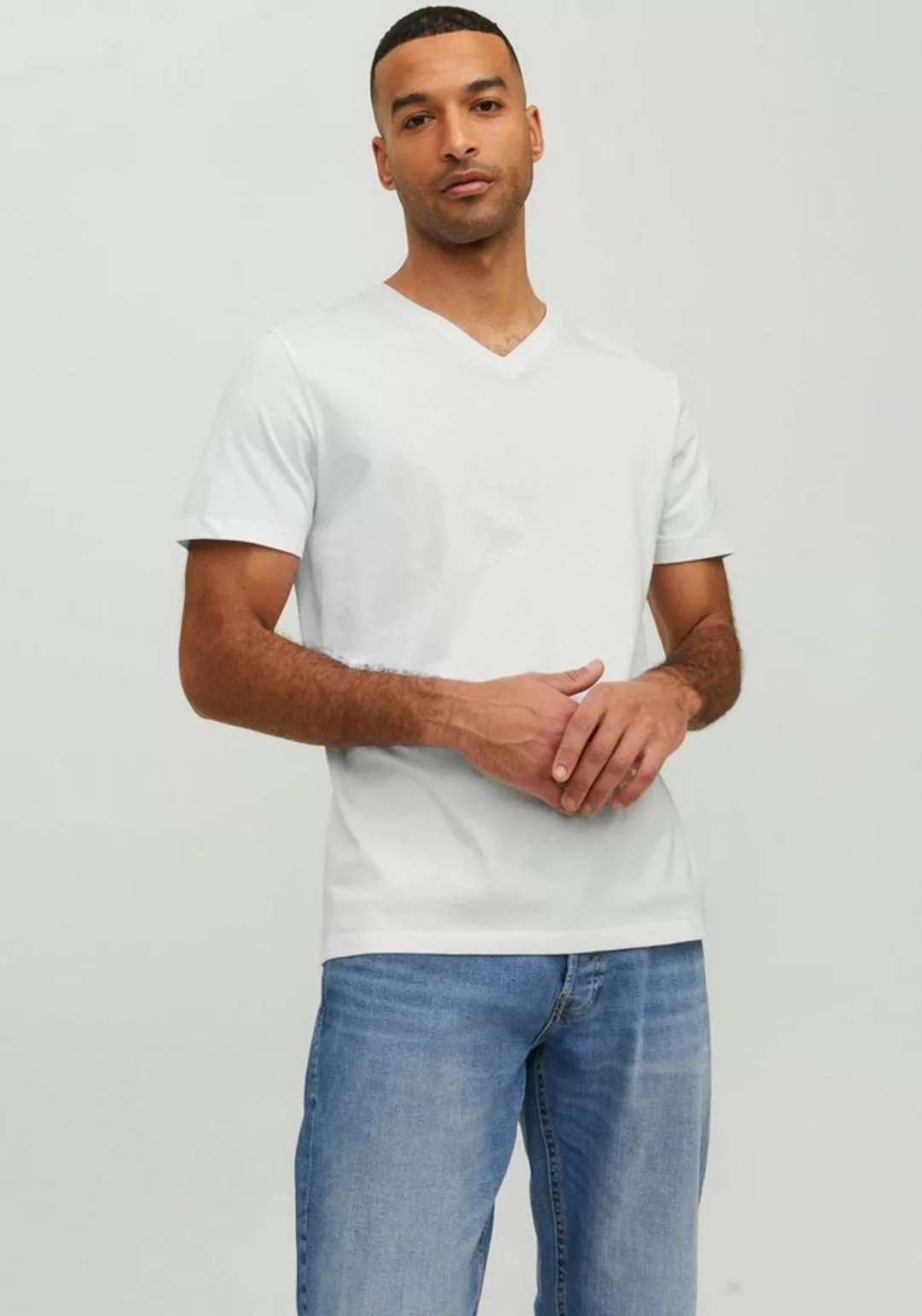 Jack & Jones Herren V-Neck T-Shirt JJEORGANIC BASIC - Regular Fit günstig online kaufen