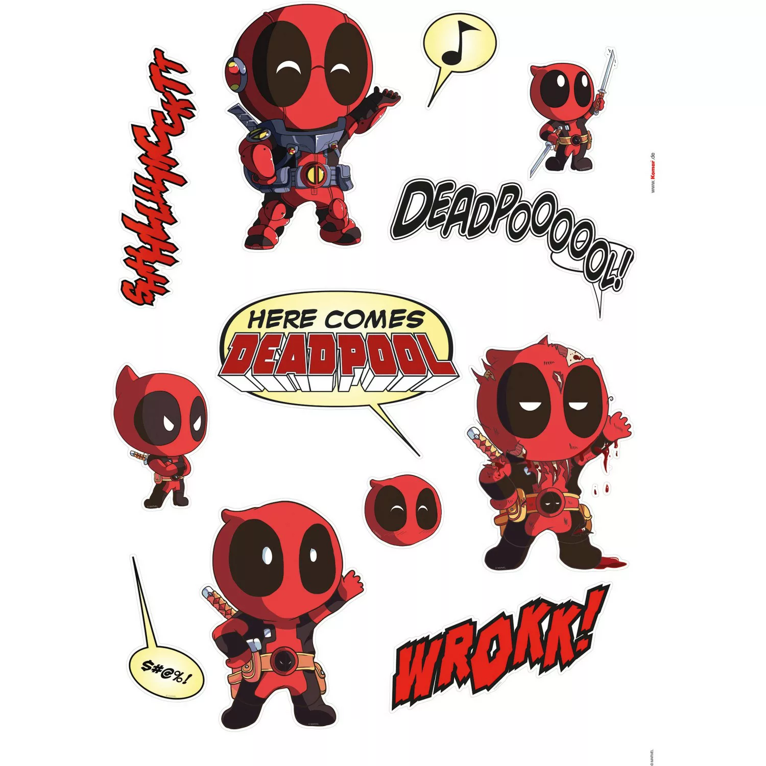 Komar Wandtattoo "Deadpool Cute - Größe 50 x 70 cm", (12 St.), selbstkleben günstig online kaufen