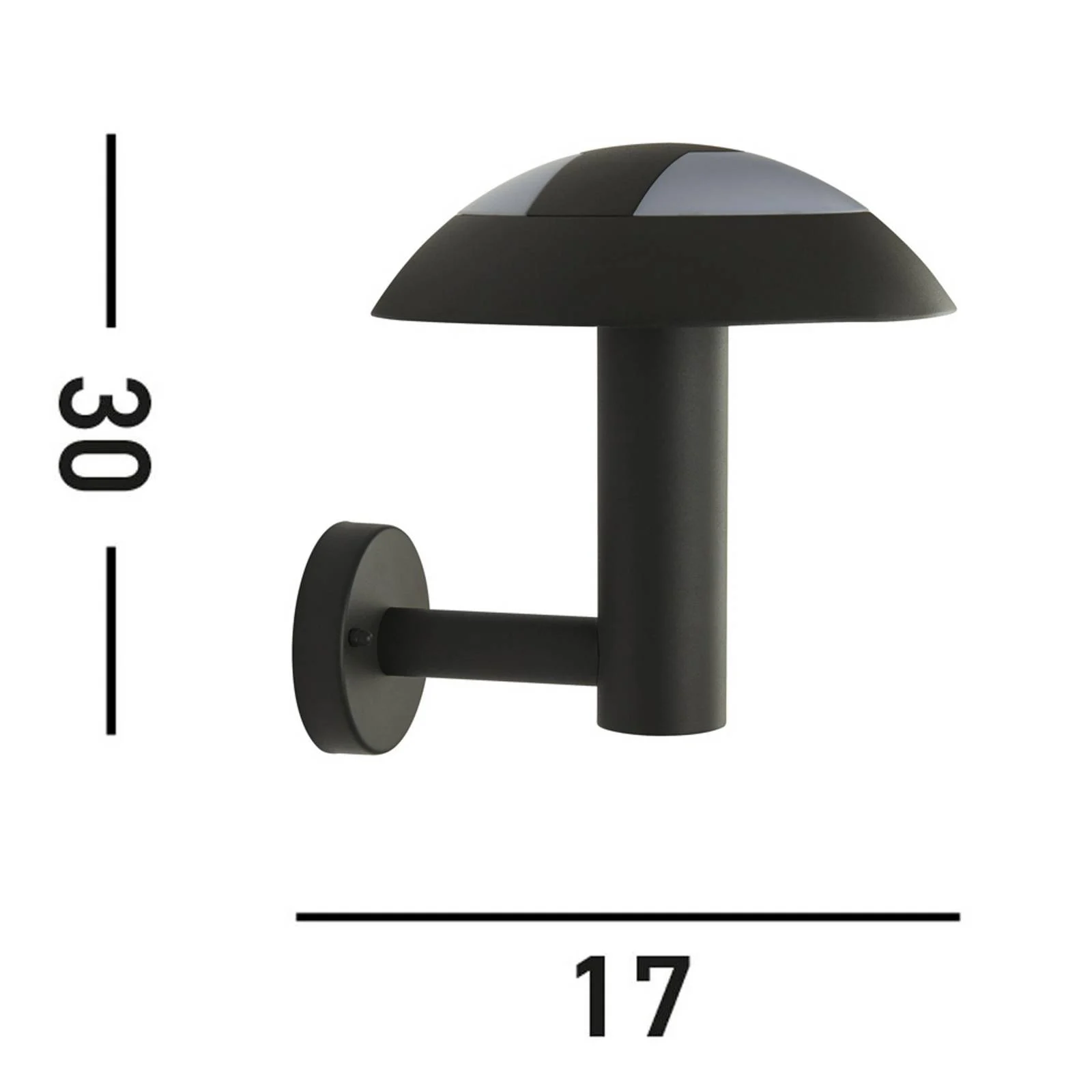 LED-Außenwandleuchte MUSHROOM, IP44, schwarz, Pilzform günstig online kaufen