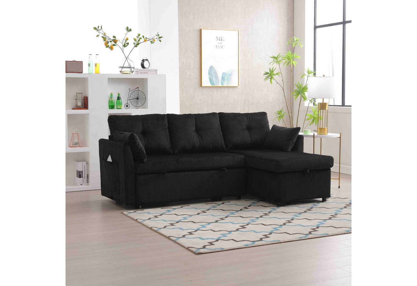 OKWISH Sofa Ecksofa L-förmiges modulares Sofa, mit umkehrbarer Chaiselongue günstig online kaufen