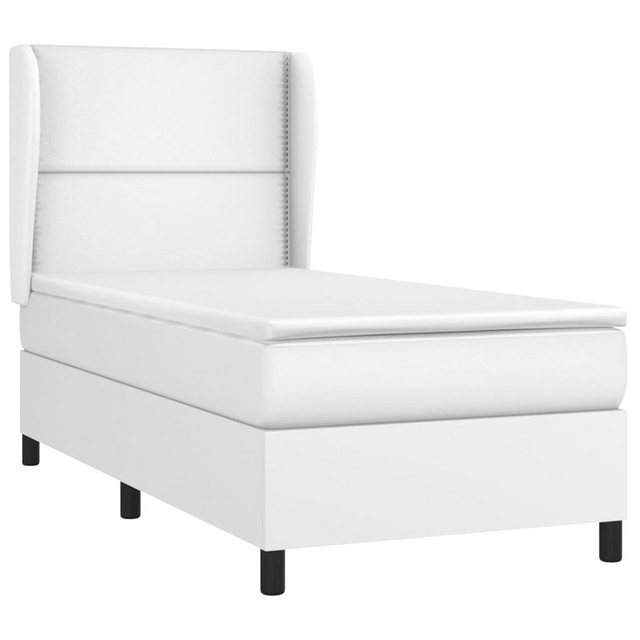 vidaXL Bett Boxspringbett mit Matratze Weiß 90x190 cm Kunstleder günstig online kaufen