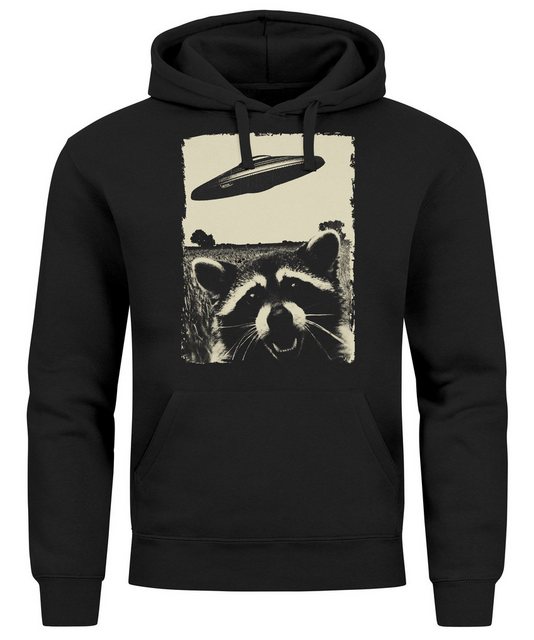 Neverless Hoodie Hoodie Herren Print UFO Waschbär Racoon Aliens Fotodruck K günstig online kaufen