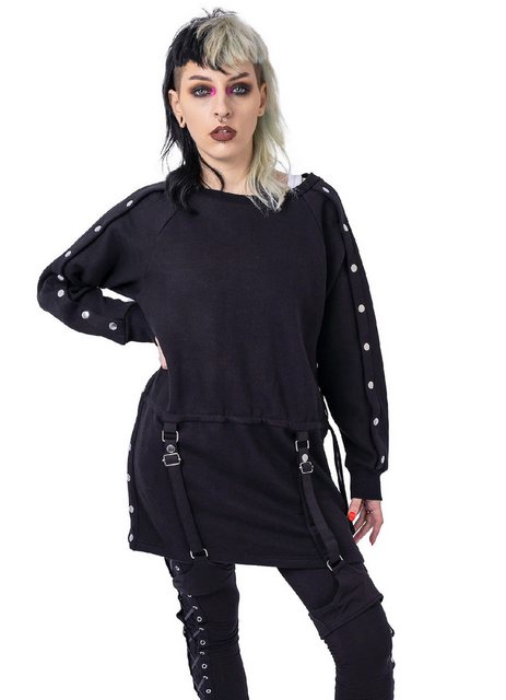 Heartless Longpullover Orphic Jumper Gothic Longpullover Metal Nieten Cyber günstig online kaufen