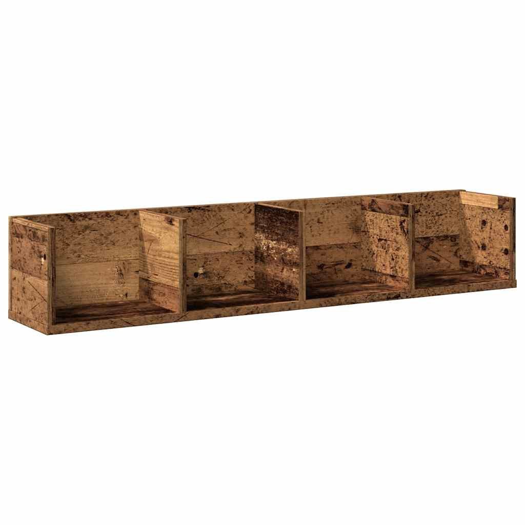 vidaXL Regal CD-Wandregal Altholz-Optik 100x18x18 cm günstig online kaufen