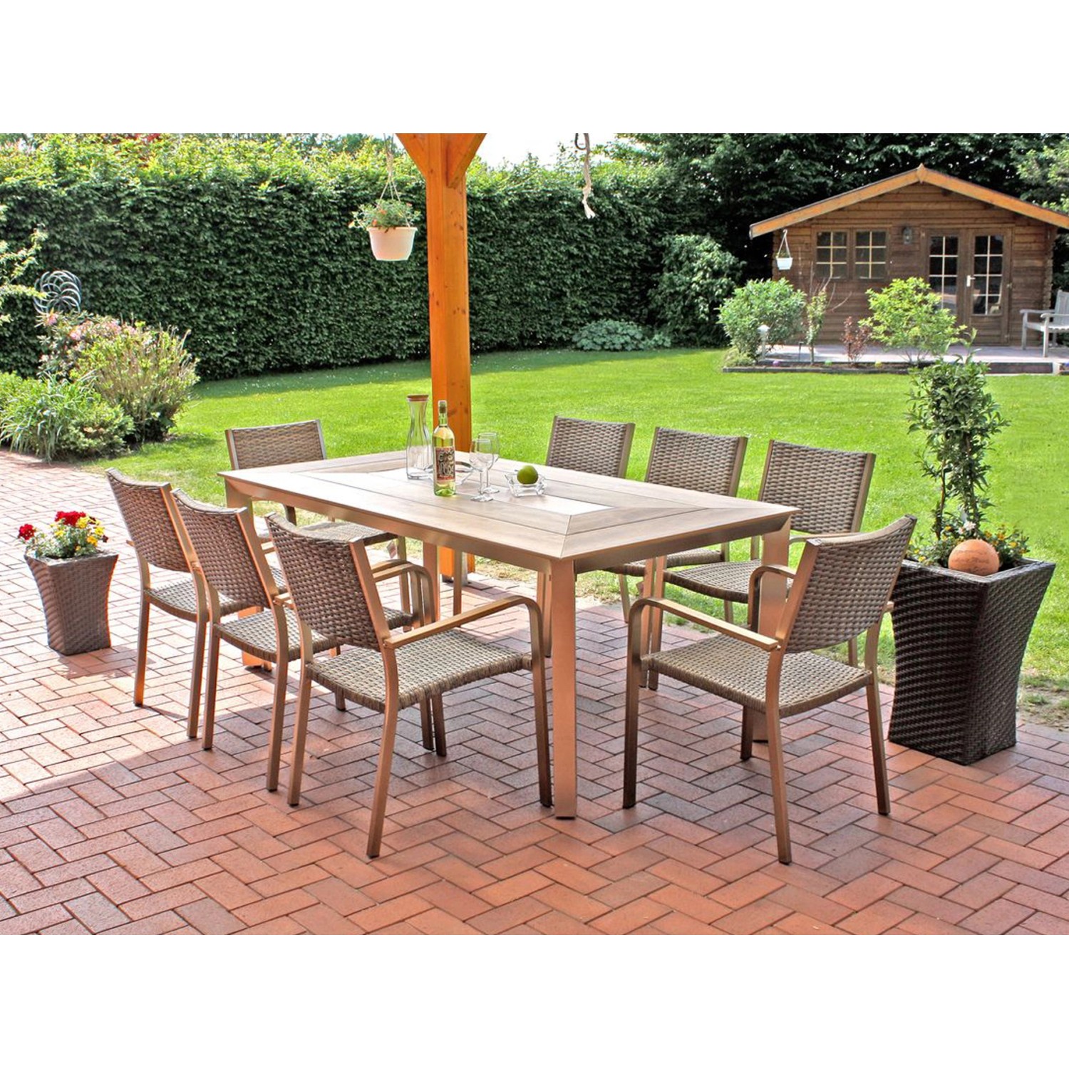 Garden Pleasure Garten-Essgruppe "FLORENCE", (7 tlg.), mit platzsparenden S günstig online kaufen