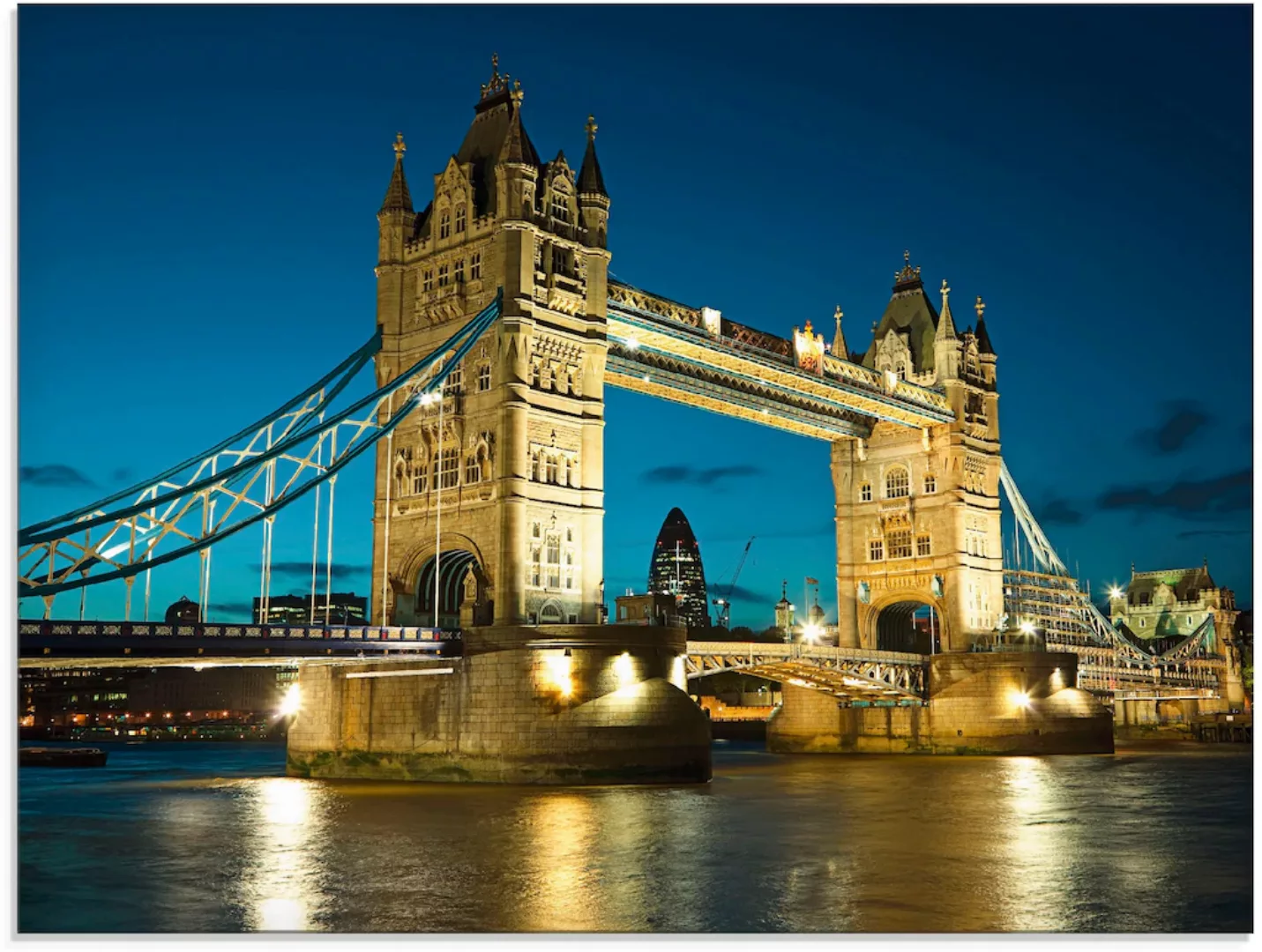 Artland Glasbild "Tower Bridge Abenddämmerung London", Brücken, (1 St.), in günstig online kaufen