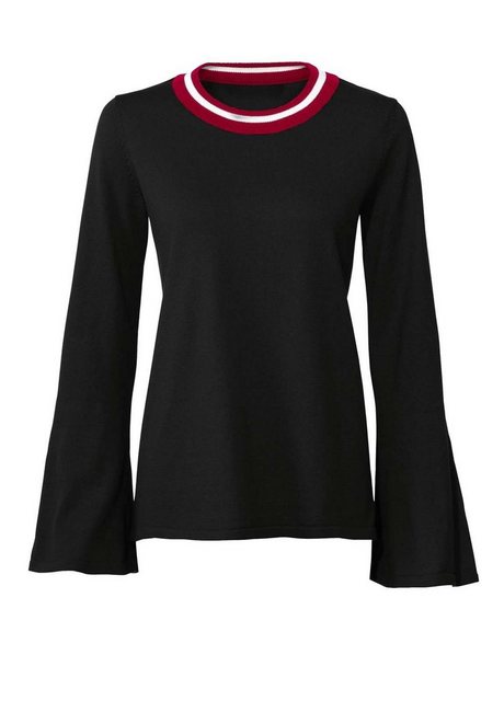 heine Troyer HEINE Damen Feinstrickpullover, schwarz-rot günstig online kaufen