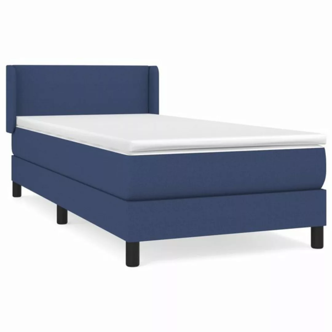 vidaXL Boxspringbett, Boxbett mit Matratze Blau 80x200 cm Stoff günstig online kaufen