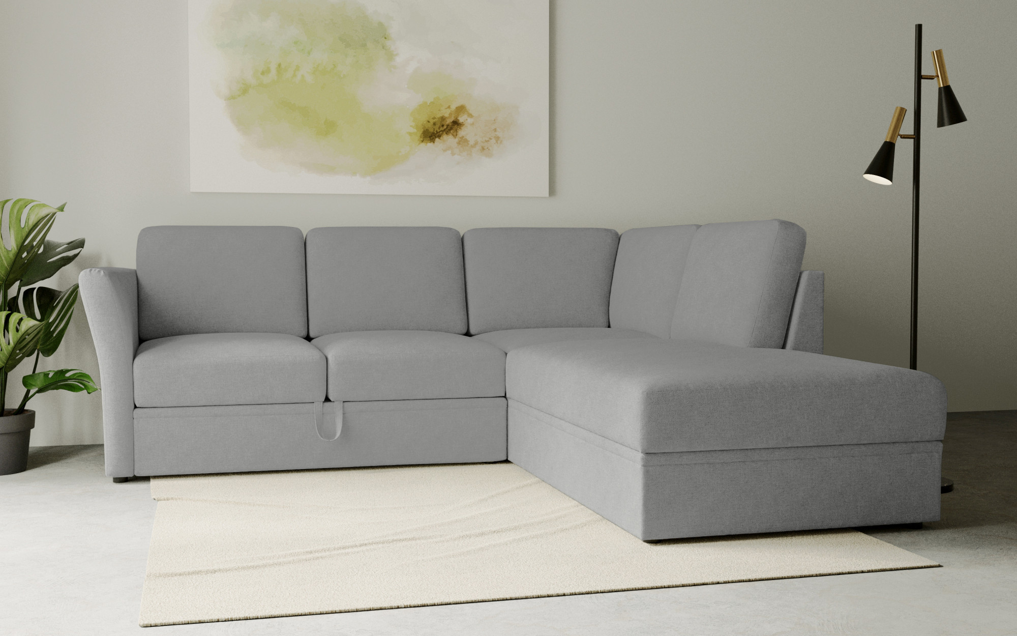 Home affaire Ecksofa "Lavars, L-Form, Schlafsofa", mit Bettfunktion und Sta günstig online kaufen