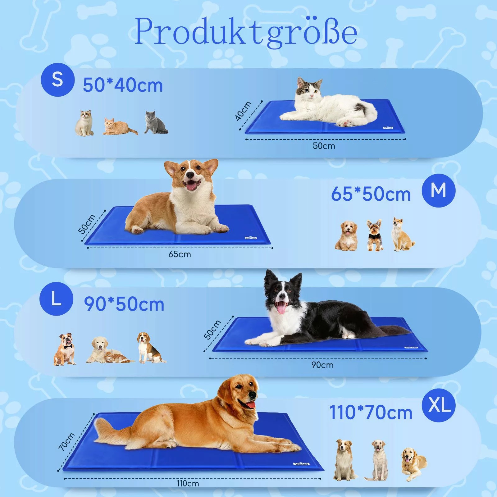nobleza Hundematte Kühlmatte Hunde Selbstkühlend Welpe günstig online kaufen