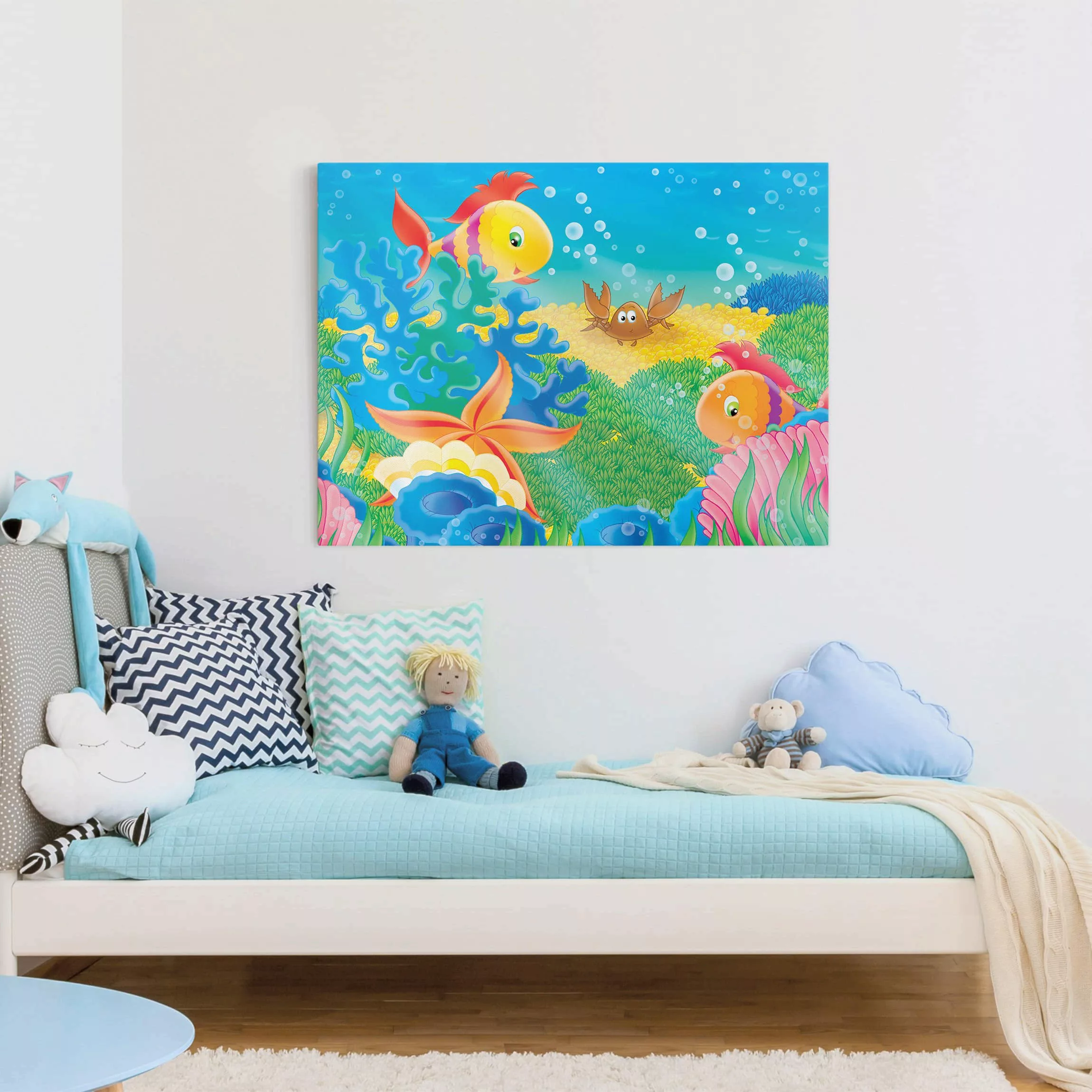 Leinwandbild Kinderzimmer - Querformat Unterwasserwelt günstig online kaufen